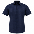 Phe'Elle Texture Navy Short Sleeve