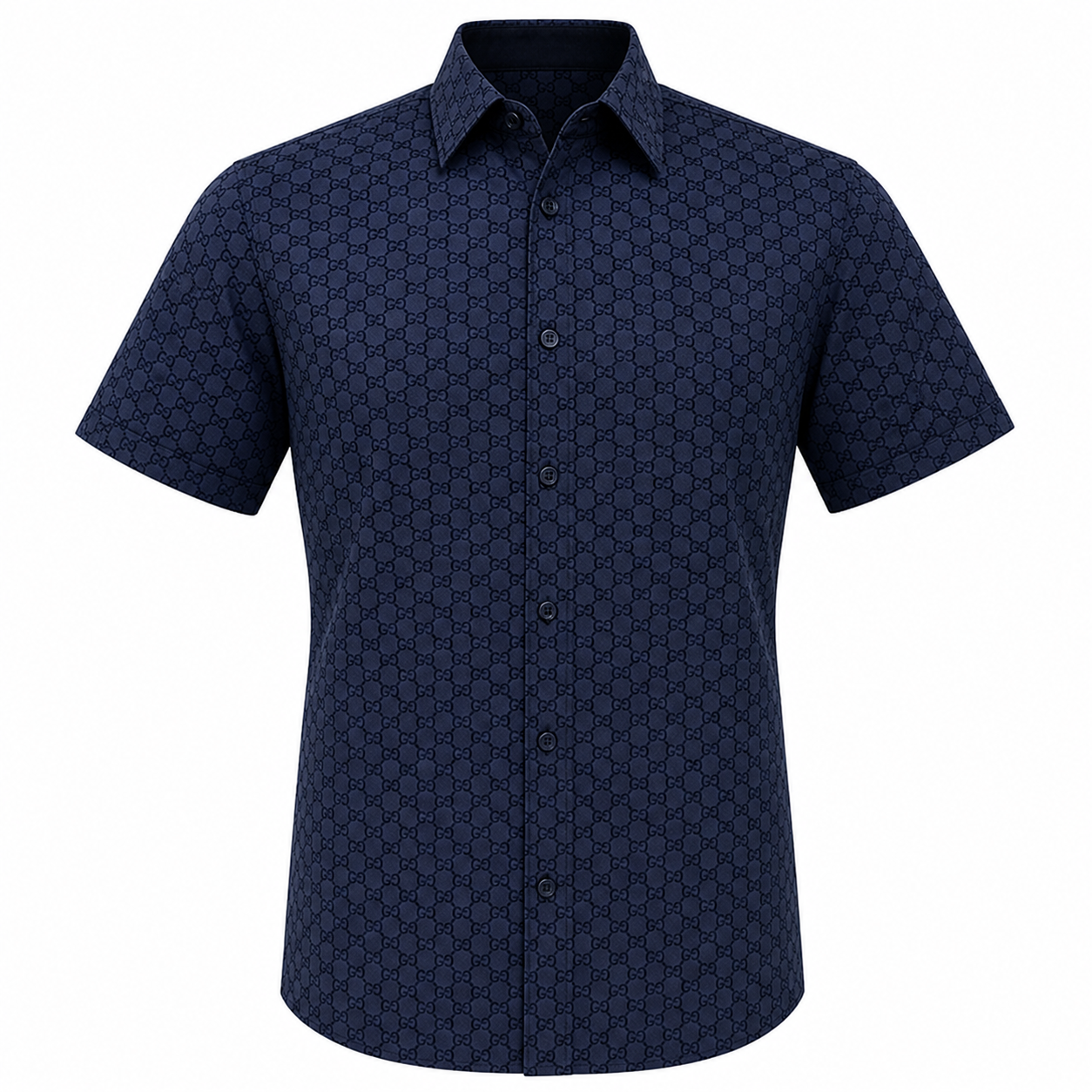Phe'Elle Texture Navy Short Sleeve